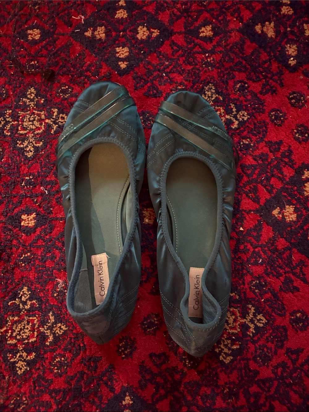 Calvin Klein Teal Slip-On Ballet Flats